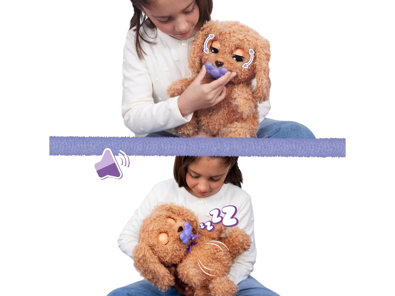 Baby paws Labradoodle, cucciolo interattivo con zainetto , per bambini dai 18+ mesi - Imc Toys