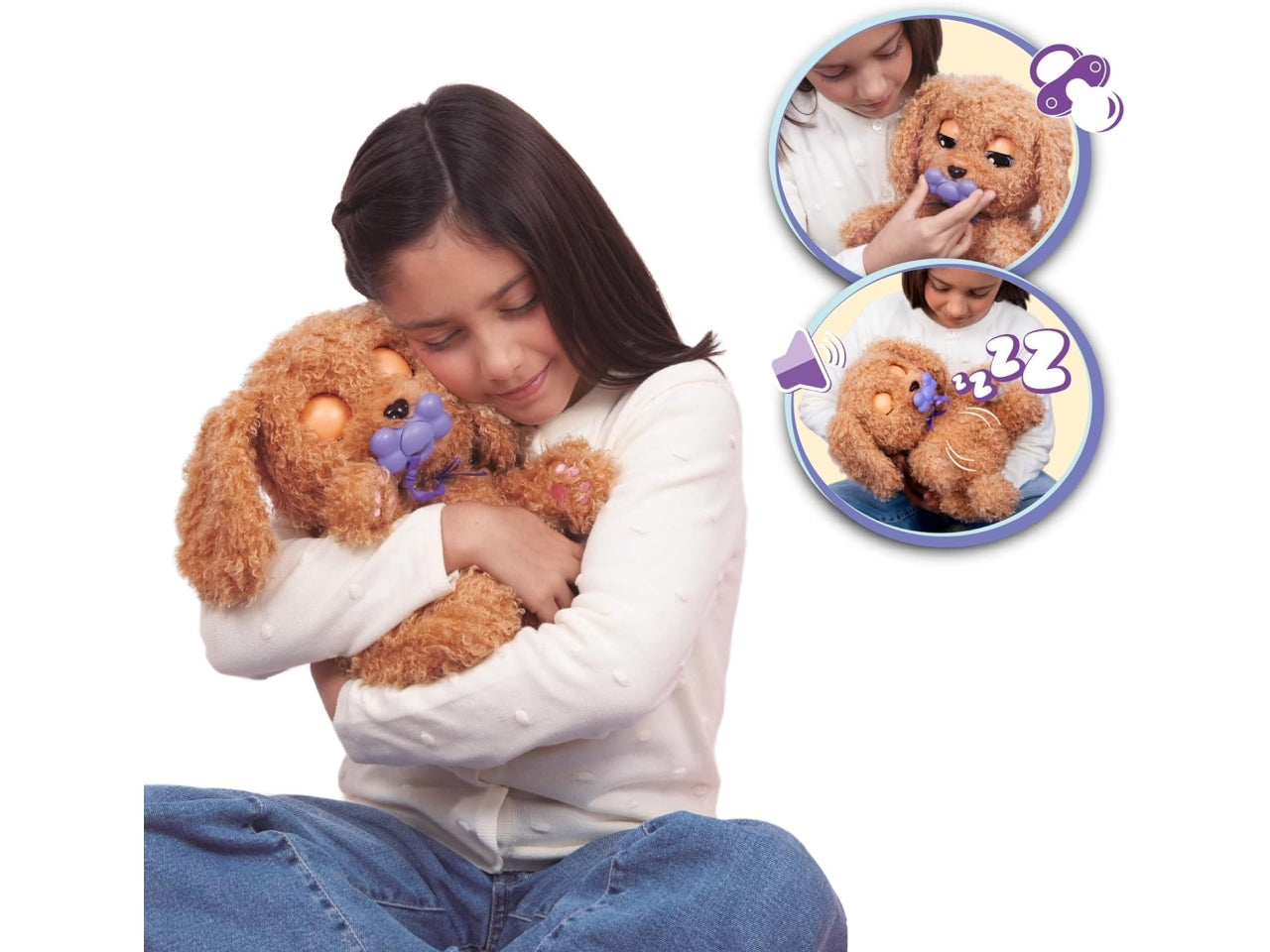 Baby paws Labradoodle, cucciolo interattivo con zainetto , per bambini dai 18+ mesi - Imc Toys