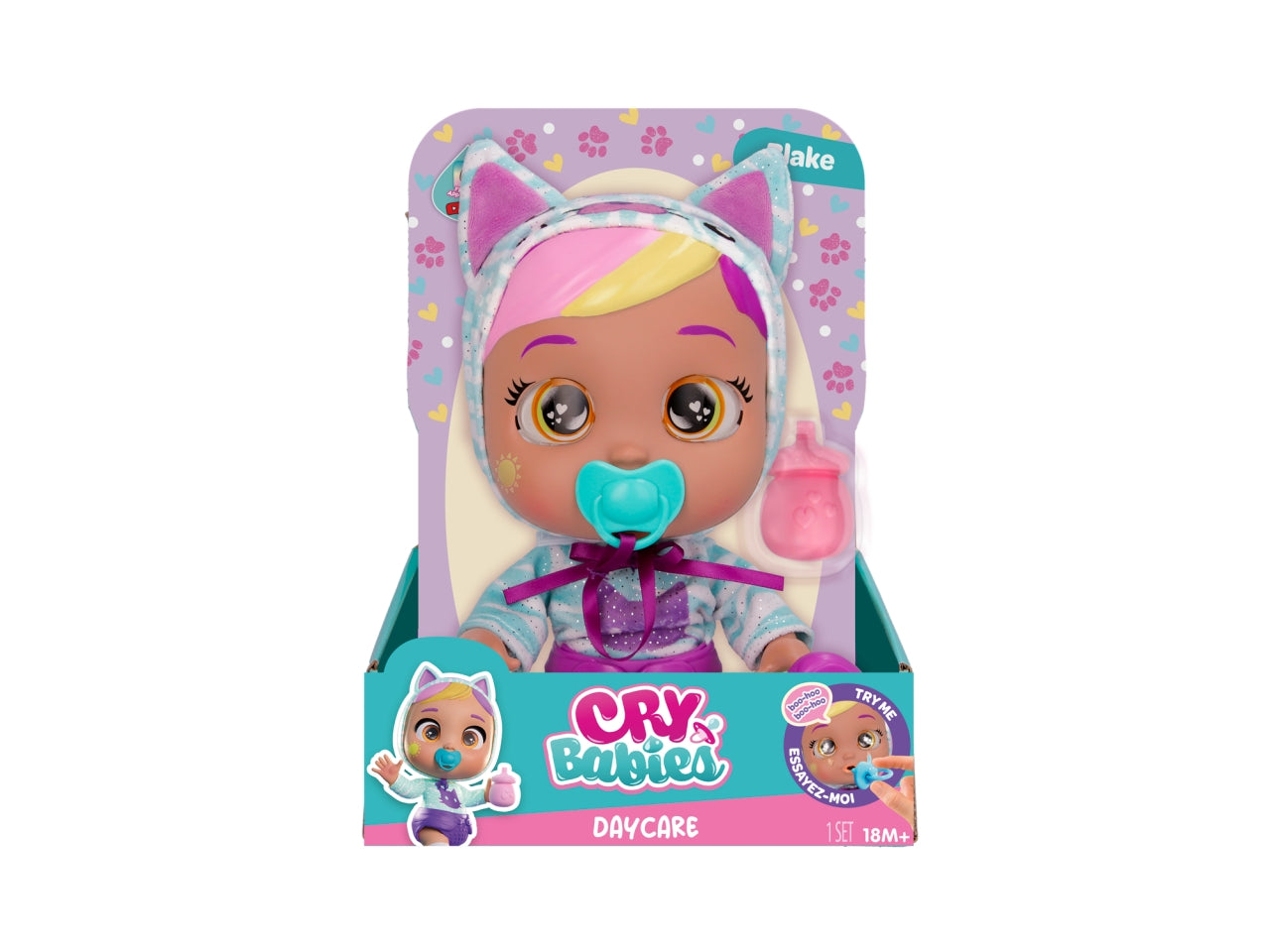 Cry babies day care Blake, bambola interattiva per bambine, 18 mesi +