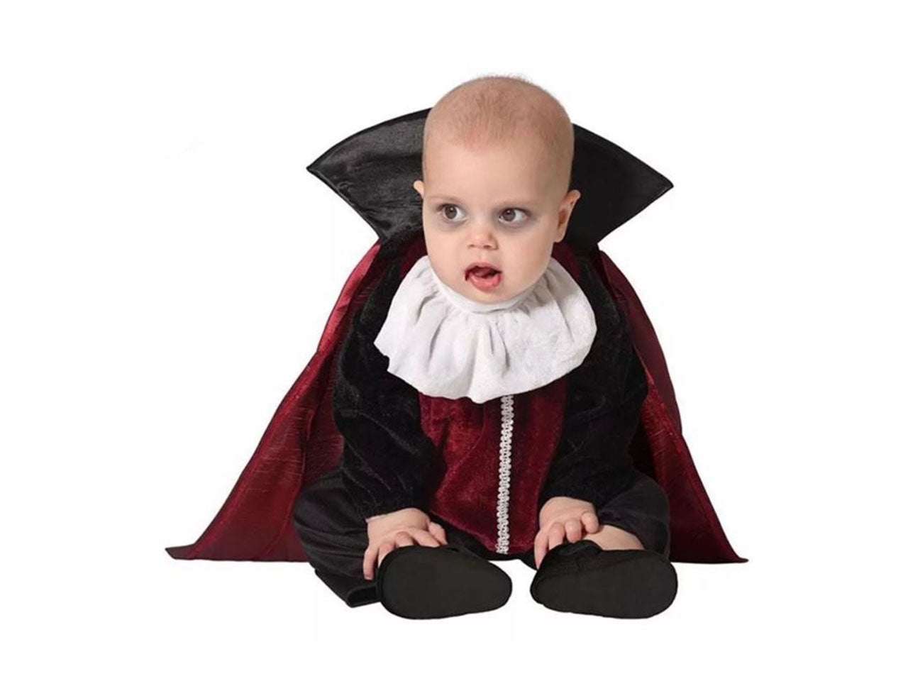 Costume da dracula bambino nero e bordeaux in poliestere taglia 12/24 mesi - Atosa