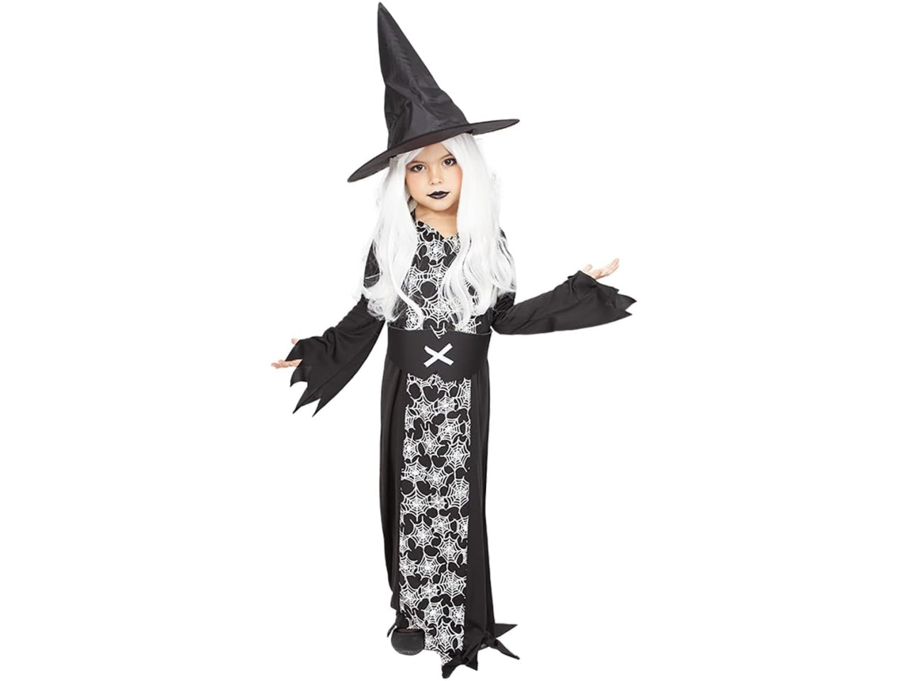 Costume Ragno con ragnatela bambina per Halloween e seminare paura