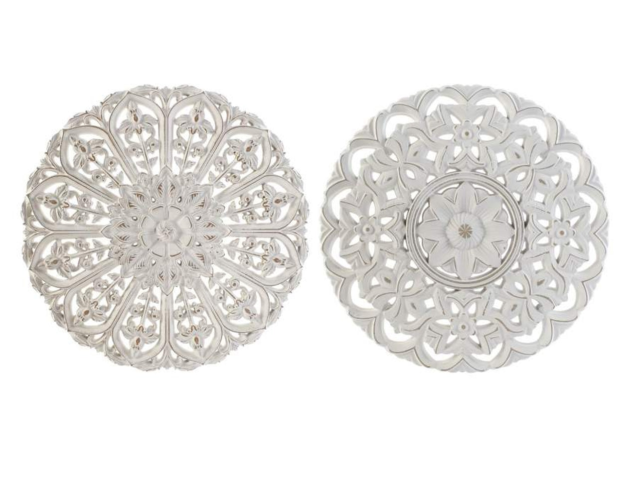 Decorazione rosone da parete boho bianco 40x2 cm - Item