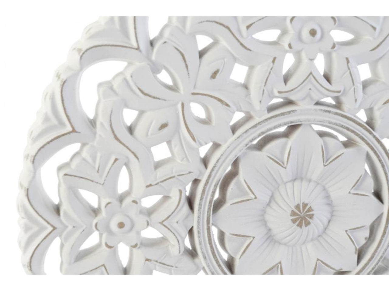 Decorazione rosone da parete boho bianco 40x2 cm - Item