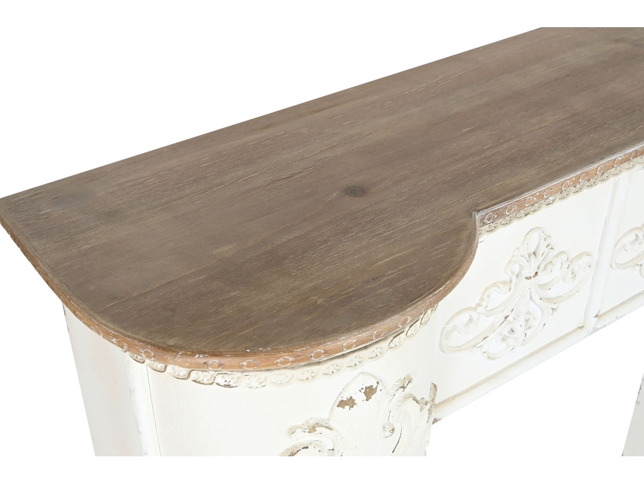 Camino finto telaio in abete e mdf misura 128x28x114cm colore bianco