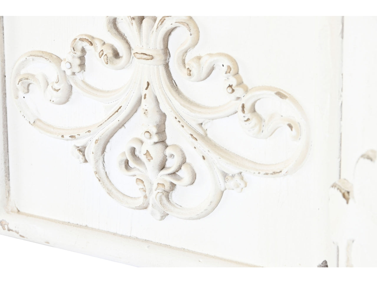 Camino finto telaio in abete e mdf misura 128x28x114cm colore bianco