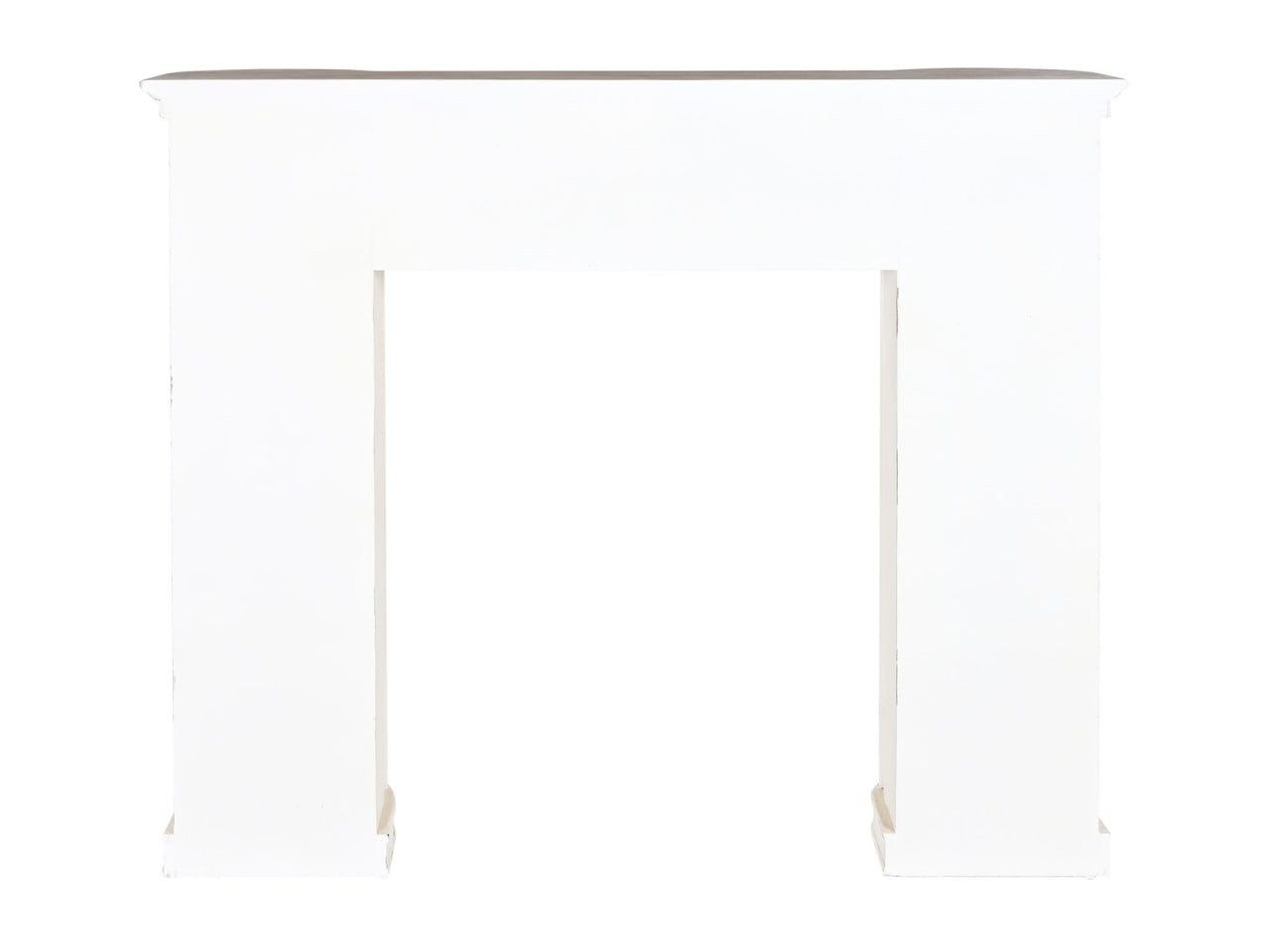 Camino finto telaio in abete e mdf misura 128x28x114cm colore bianco