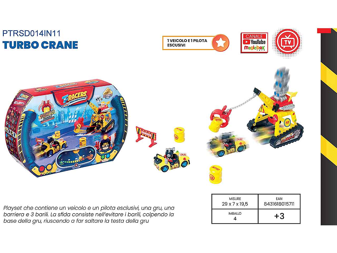 T-racers playset 1x4 turbo ptrsd014in11