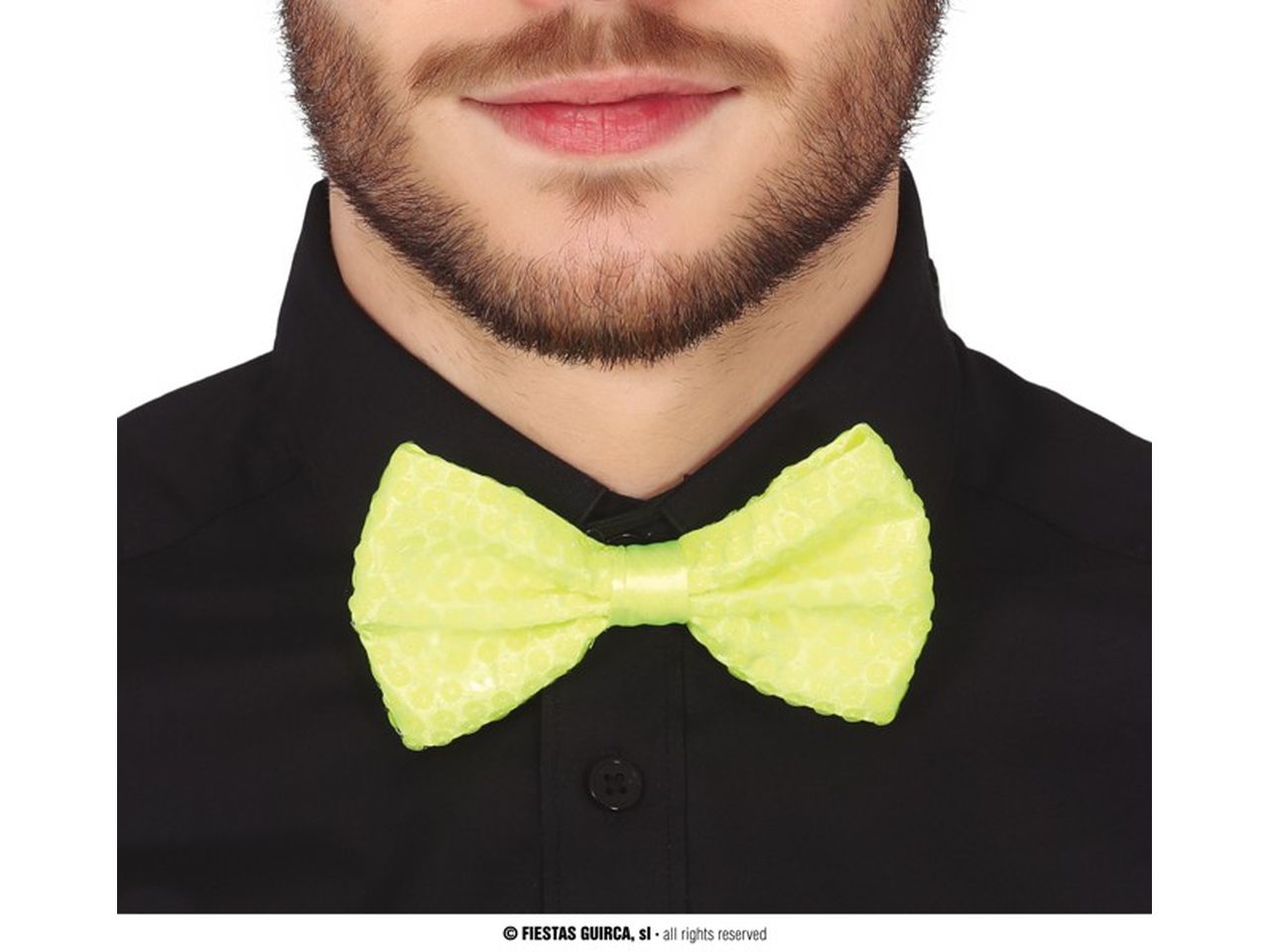 Papillon con paillettes giallo neon 13cm