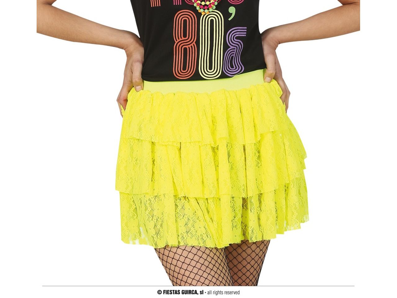 Gonna anni 80 colore giallo neon