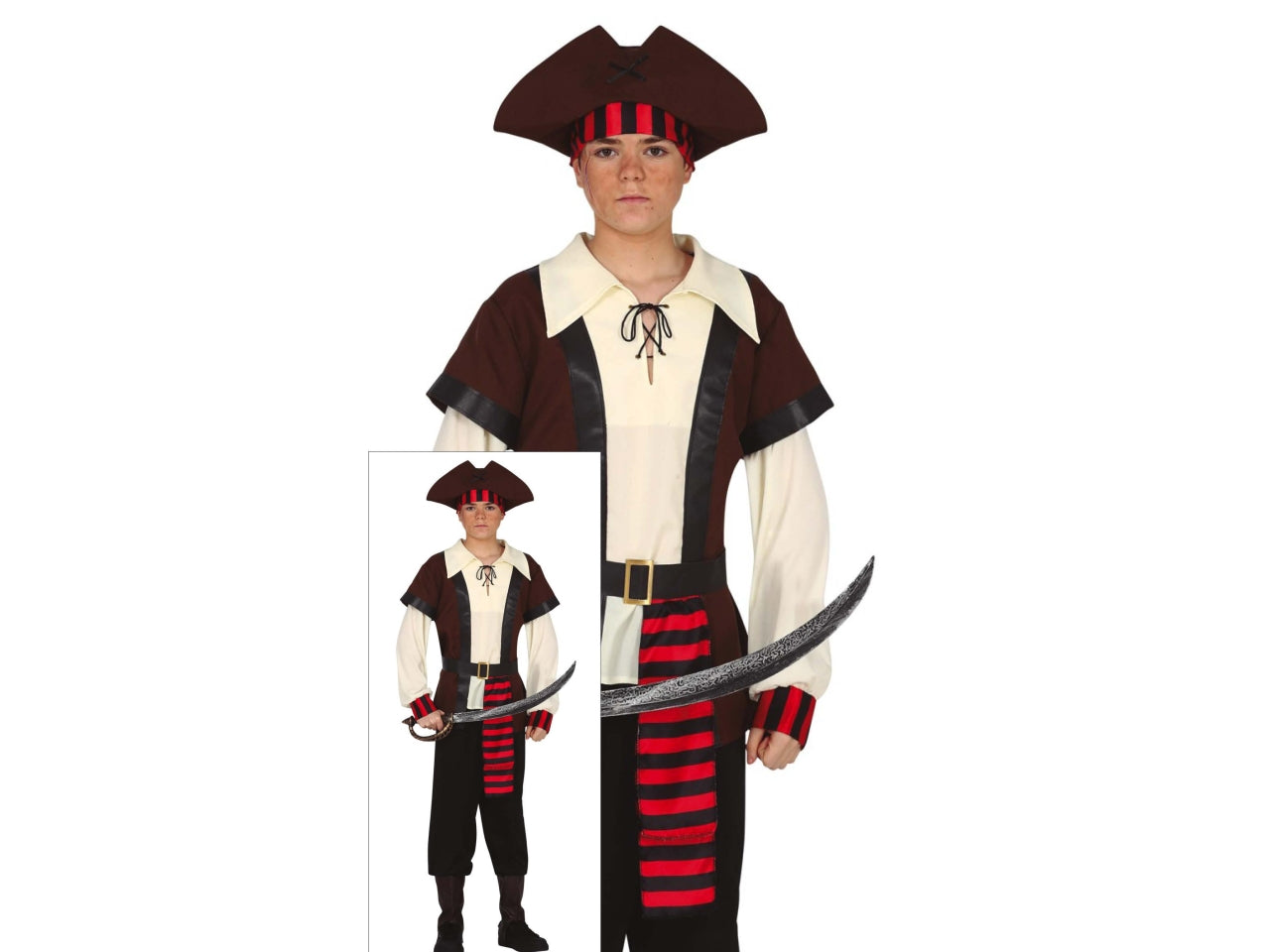 Costume pirata dei sette mari ragazzo 14-16 anni
