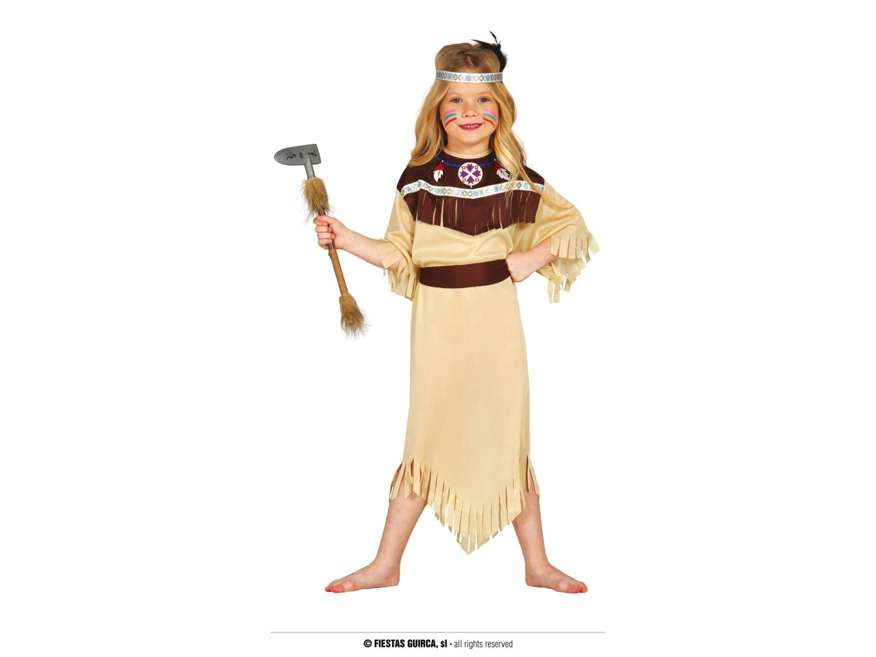 Costume da indiana cherokee da bambina taglia 3-4 anni