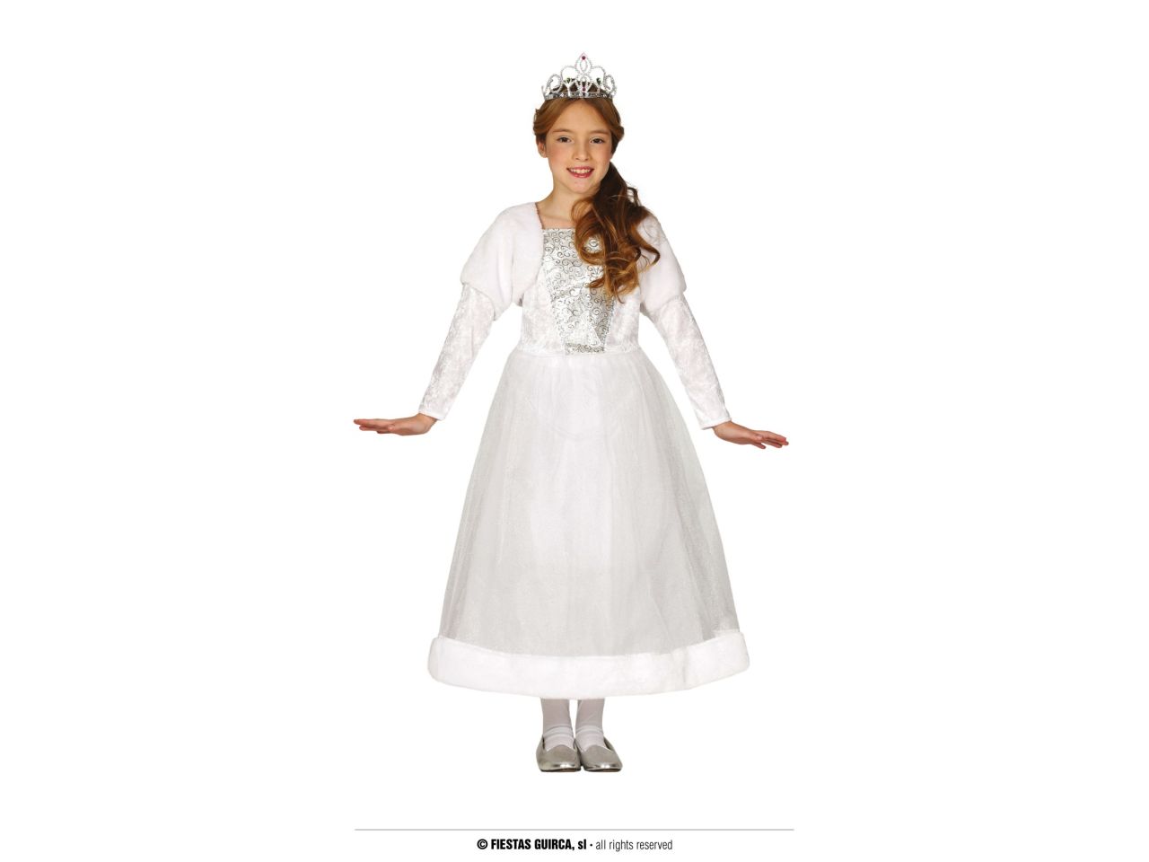 Costume da principessa con vestito bianco da bambina taglia 3-4 anni