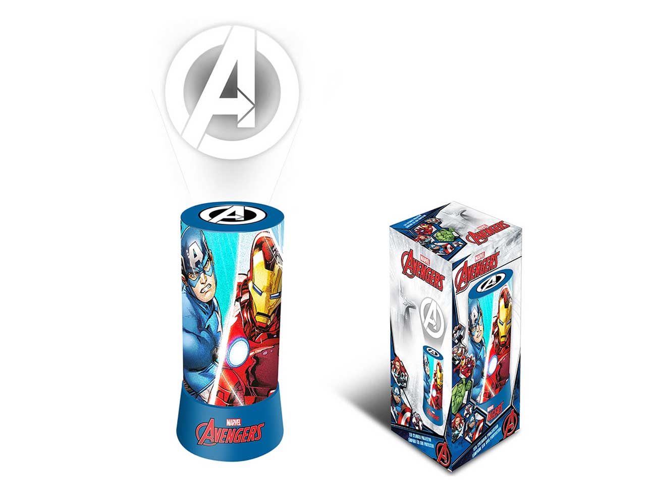 Avengers lampada cilindrica con proiettore led 20cm