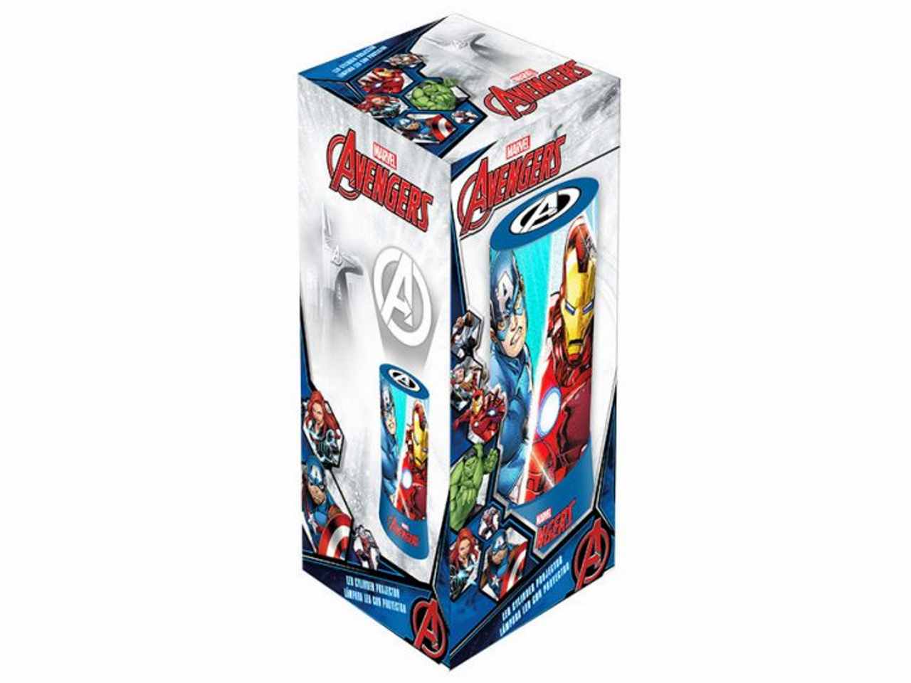 Avengers lampada cilindrica con proiettore led 20cm