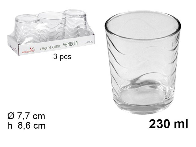 Bicchiere acqua 3 pezzi 230ml 107205