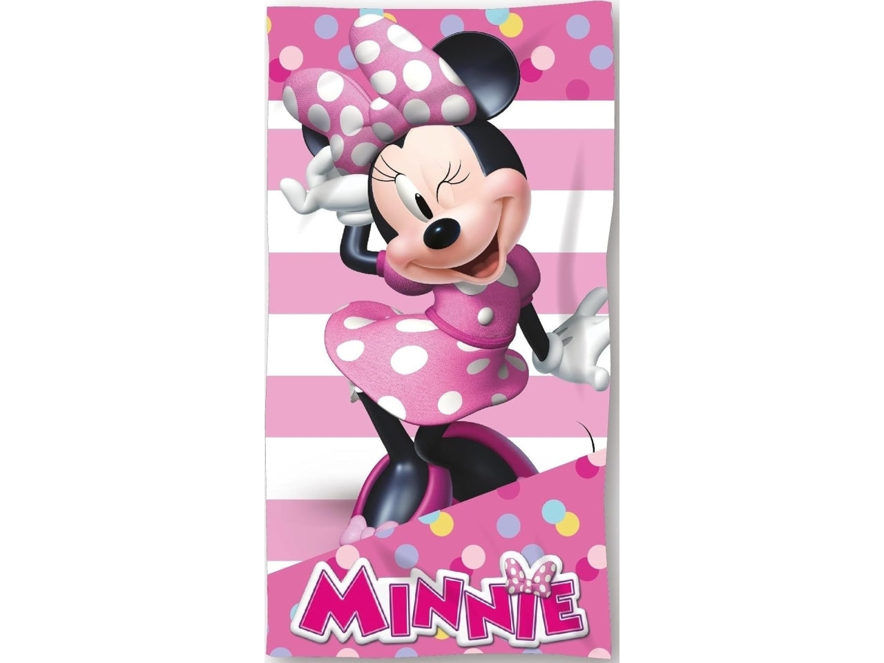 Telo mare Minnie in microfibra per bambina 70x140 cm rosa con stampa digitale - Real Trade