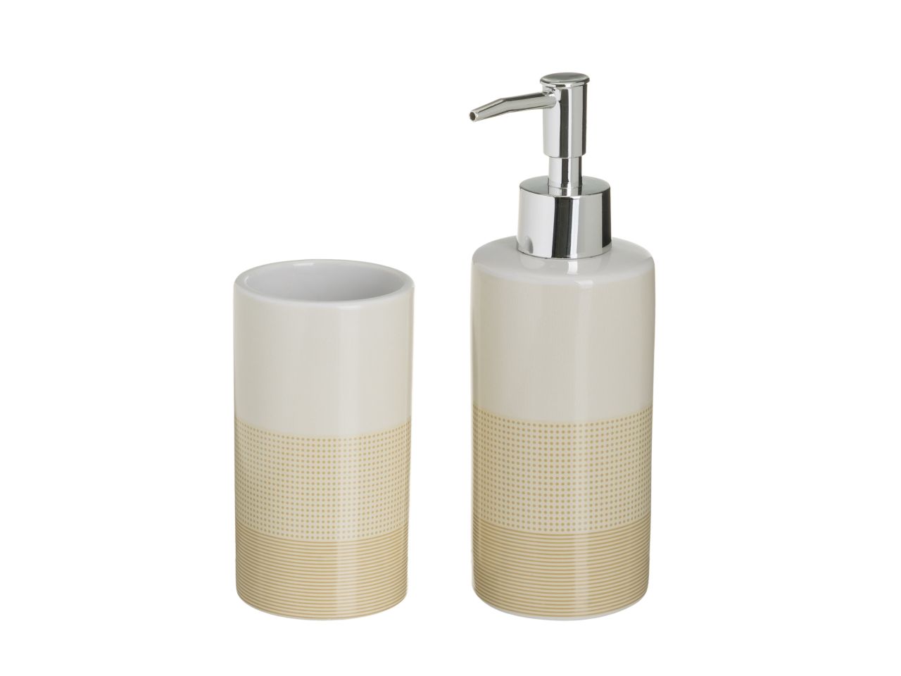 Portaspazzolino e dispencer bagno spots in ceramica misura 6,50x6,50x19cm