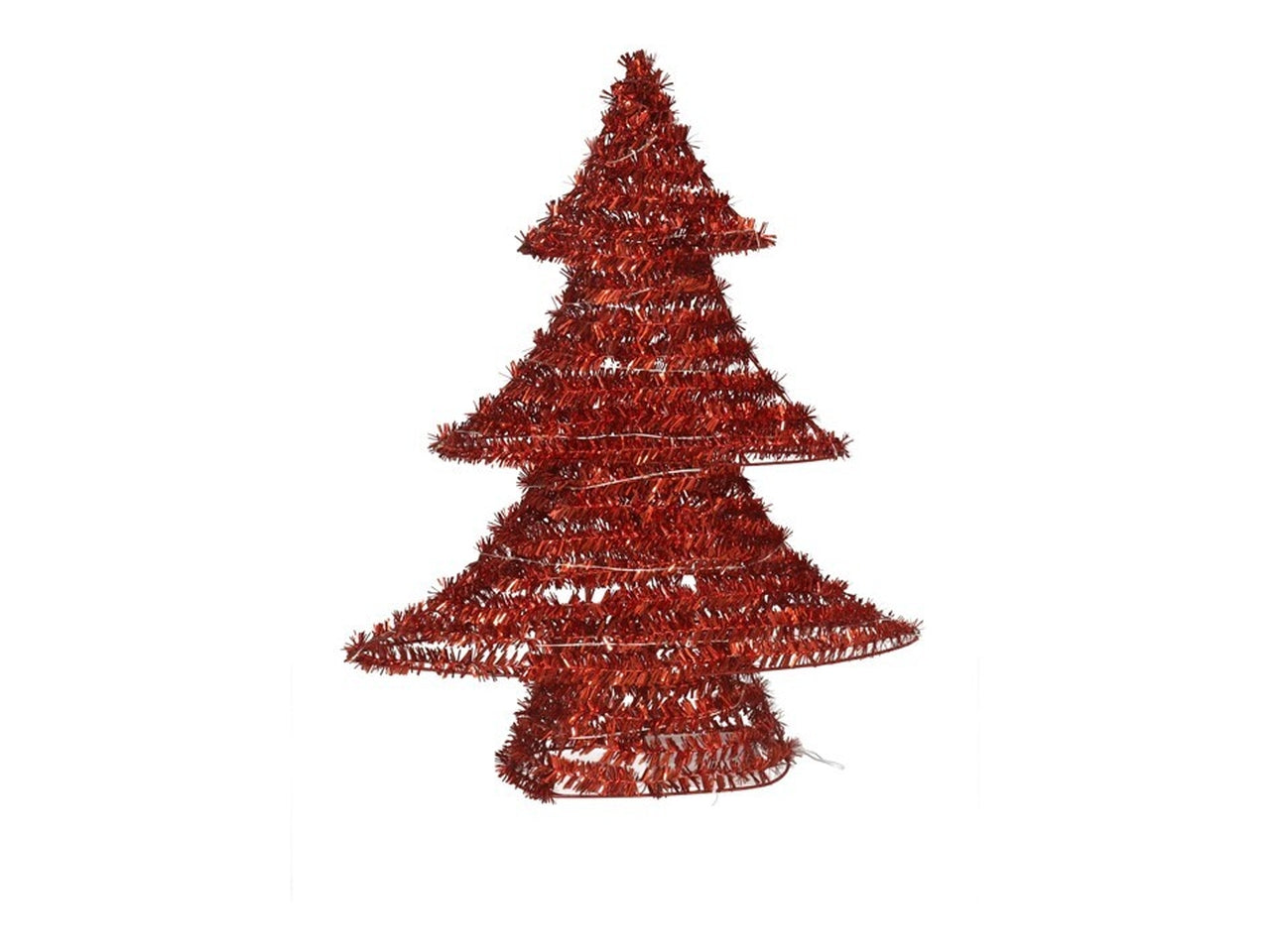 Albero di natale in metallo con 60 led 40cm rosso