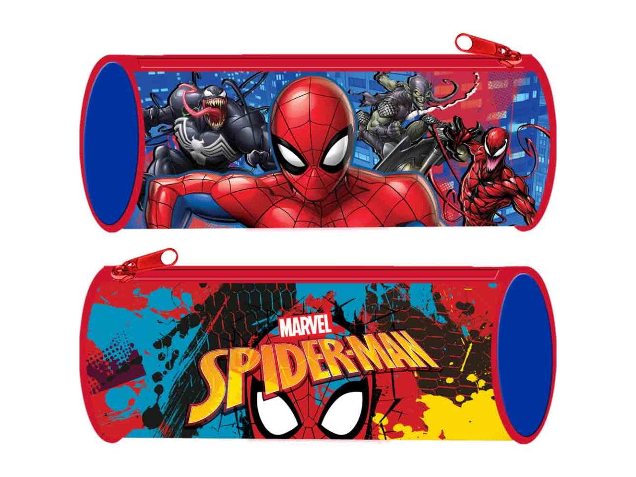 Astuccio tombolino Spiderman blu e rosso in tessuto 8x22.5 cm - Dimagraf