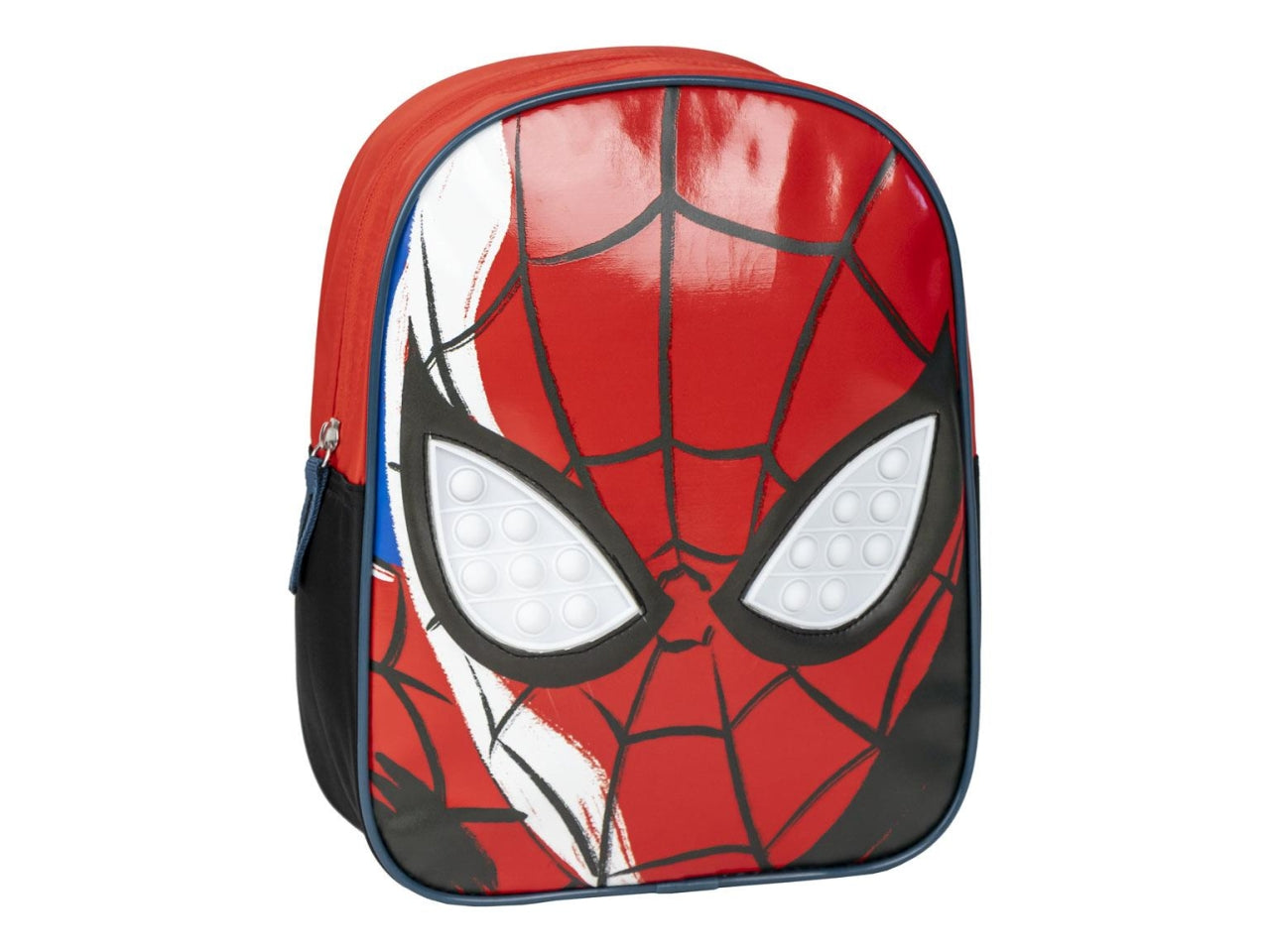 Zaino asilo Spiderman per bambino in tessuto rosso e nero poliestere con occhi pop it  28.5x21x7 cm - Cerda