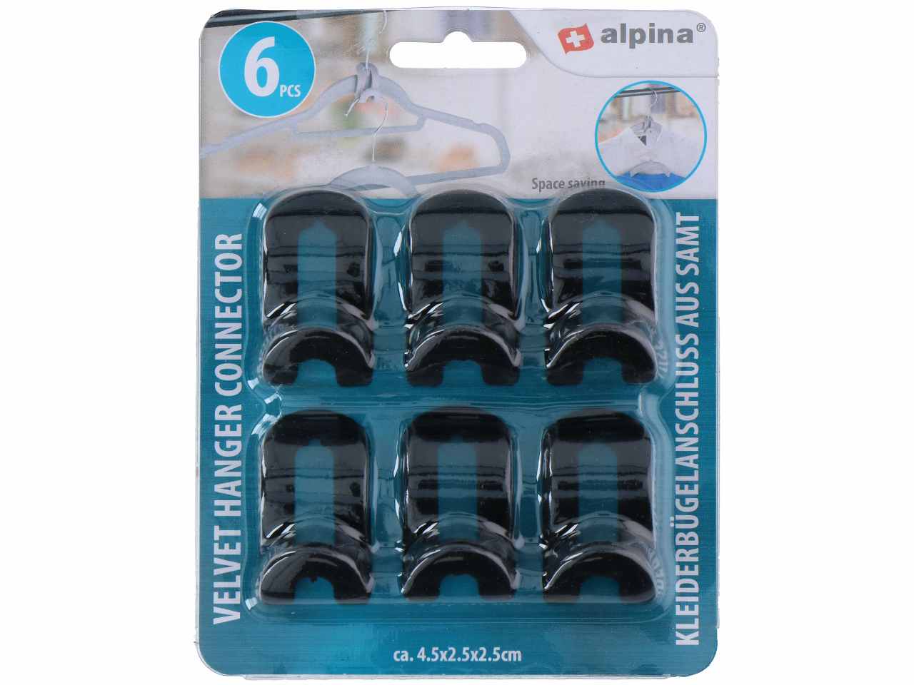 Alpina accessori per vestiti 6 pezzi 4,5x2,5x2,5 cm