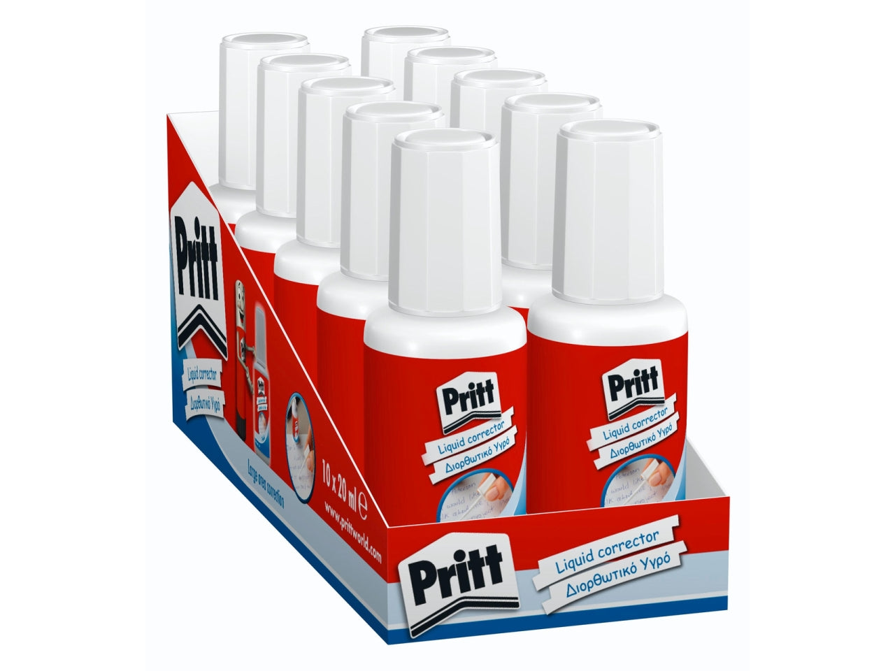 Pritt, Set correttore liquido 20ml, 10 pezzi