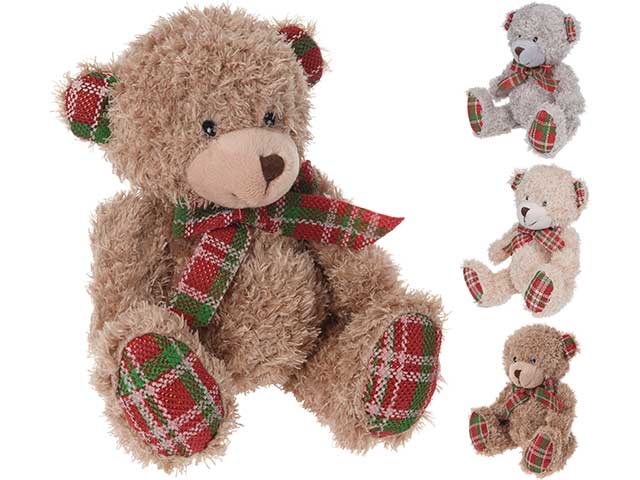 Orso peluche peluche natale 18cm aau290160