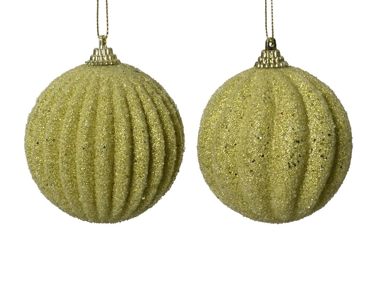 Pallina di natale in foam con perline e glitter in 2 assortimenti colore pistacchio misura d.8cm