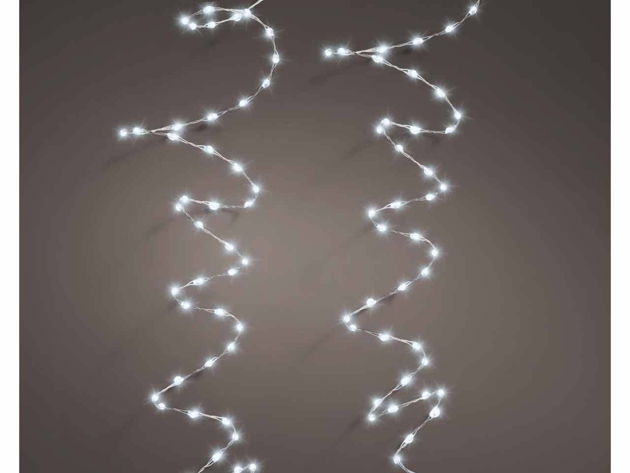 Catena luci 567 micro led bianco freddo 9metri 8 funzioni uso esterno