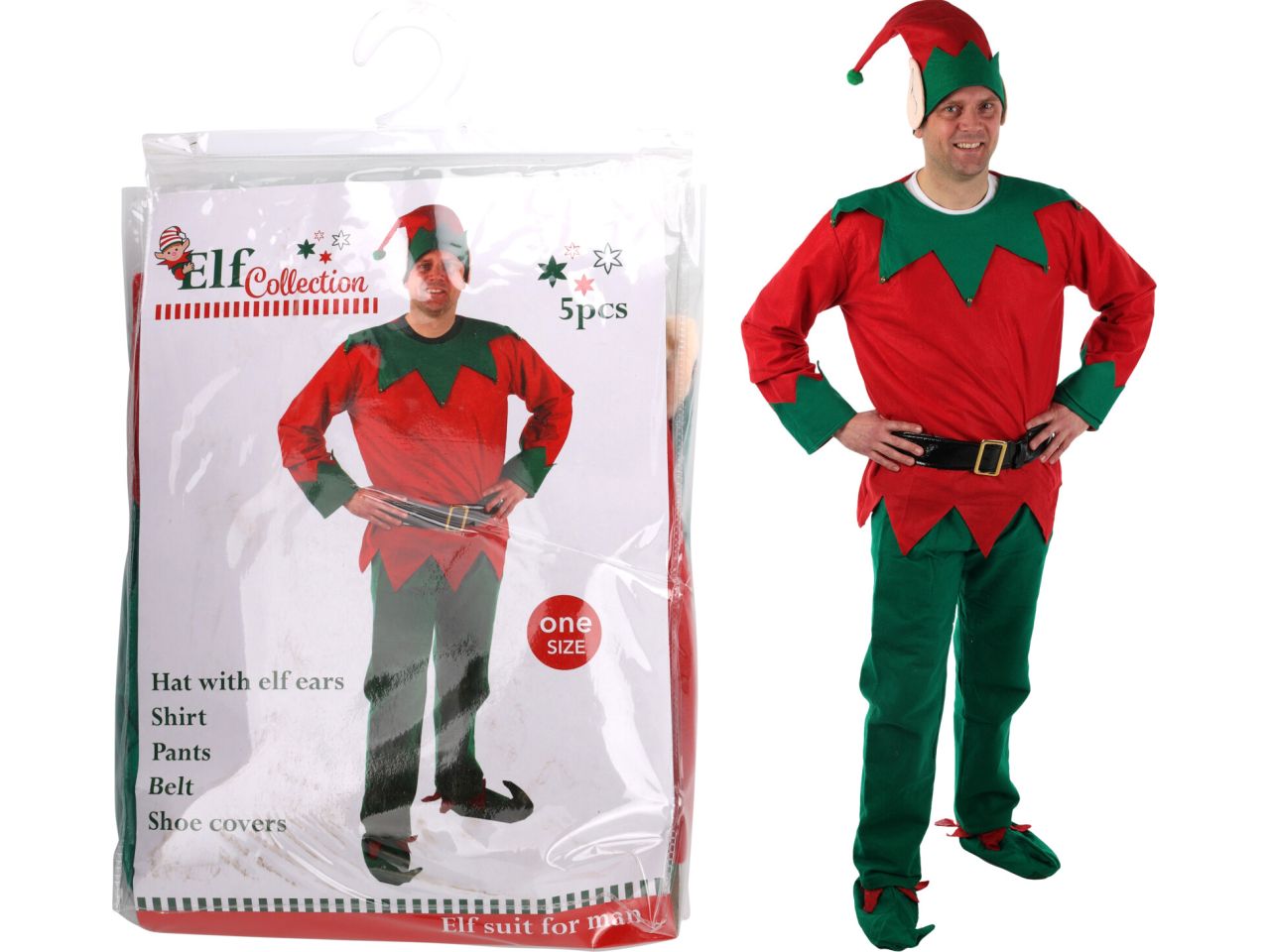 Vestito da elfo per uomo con 5 oggetti taglia xl