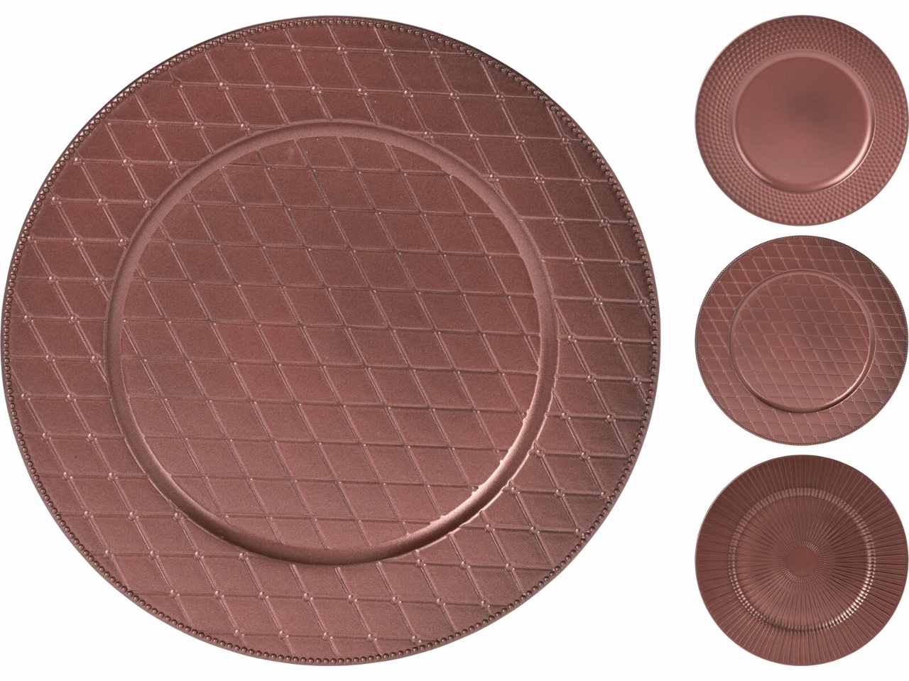 Sottopiatto in plastica 33cm rosa