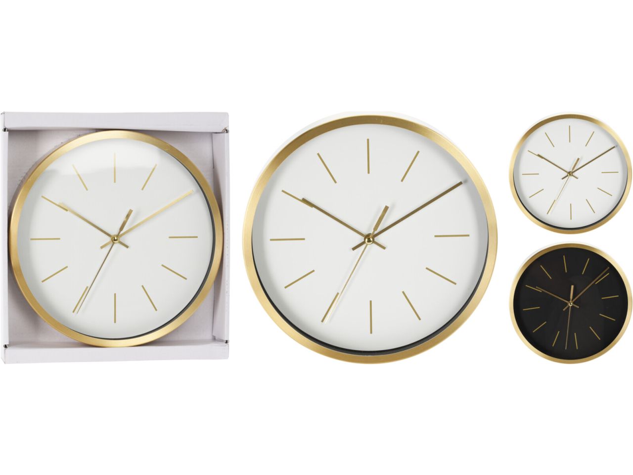 Orologio da parete in alluminio misura 25cm in 2 assortimenti