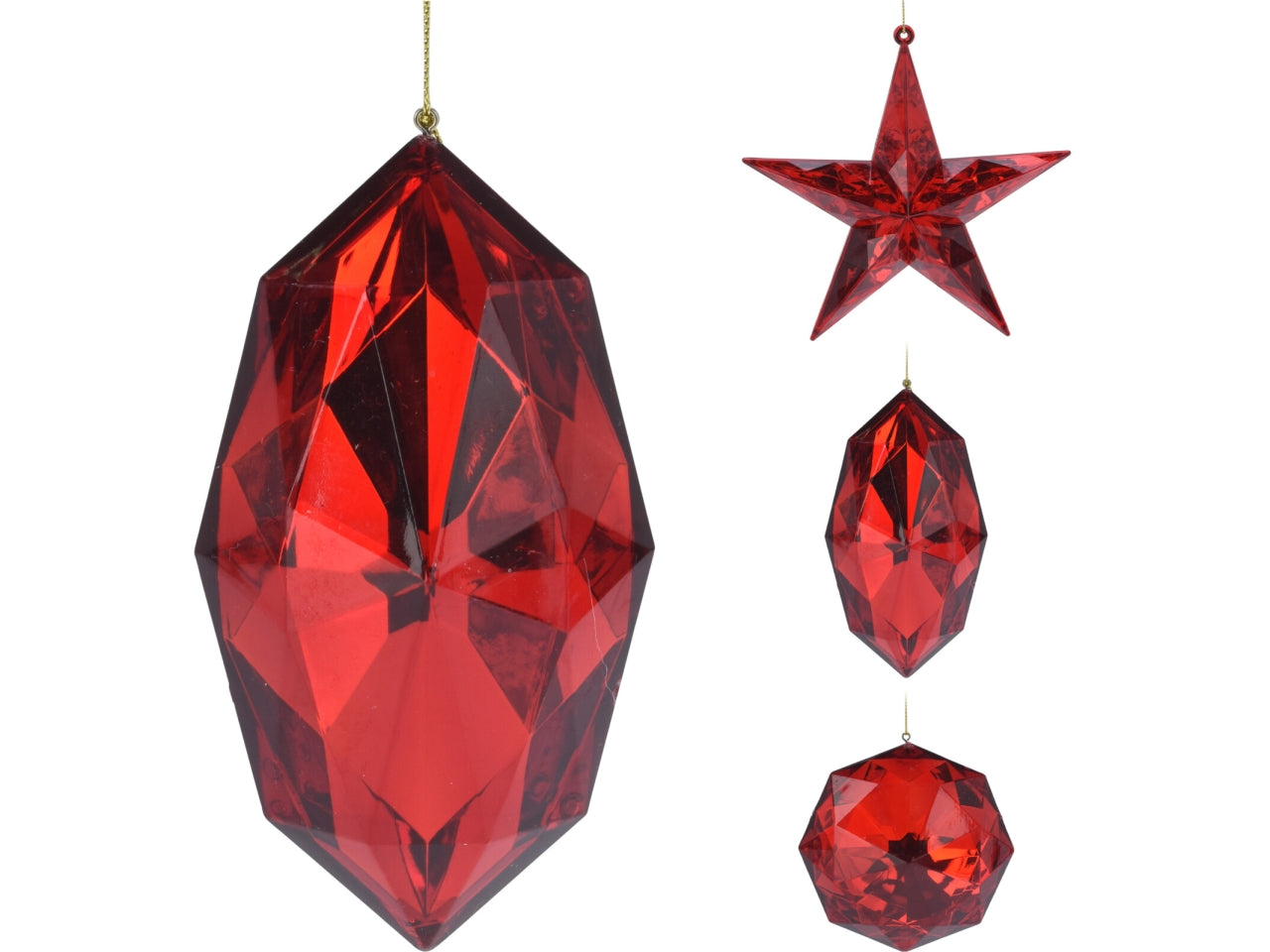 Pendente diamante rosso in 3 assortimenti