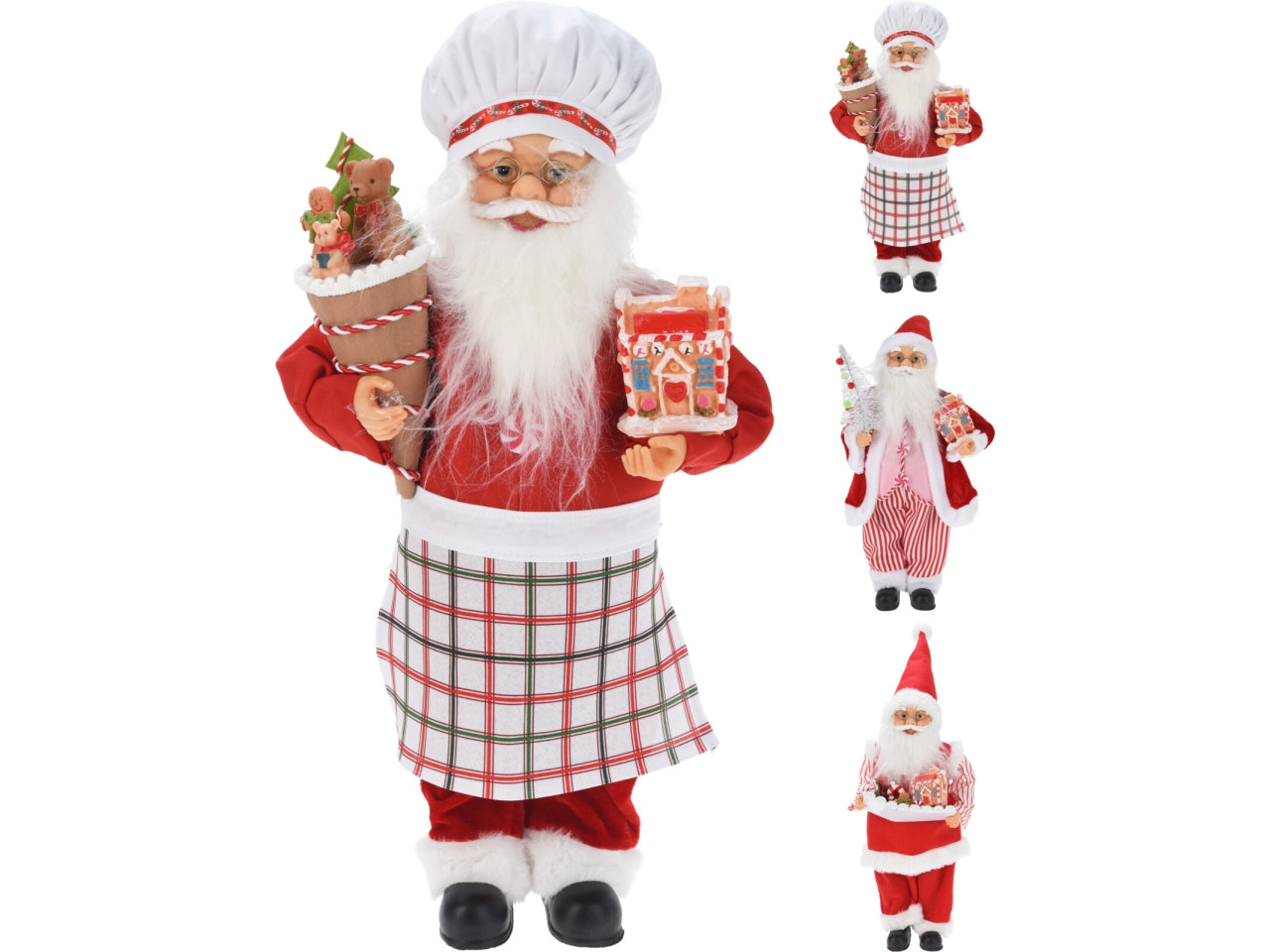 Babbo natale cuoco 45cm in 3 assortimenti