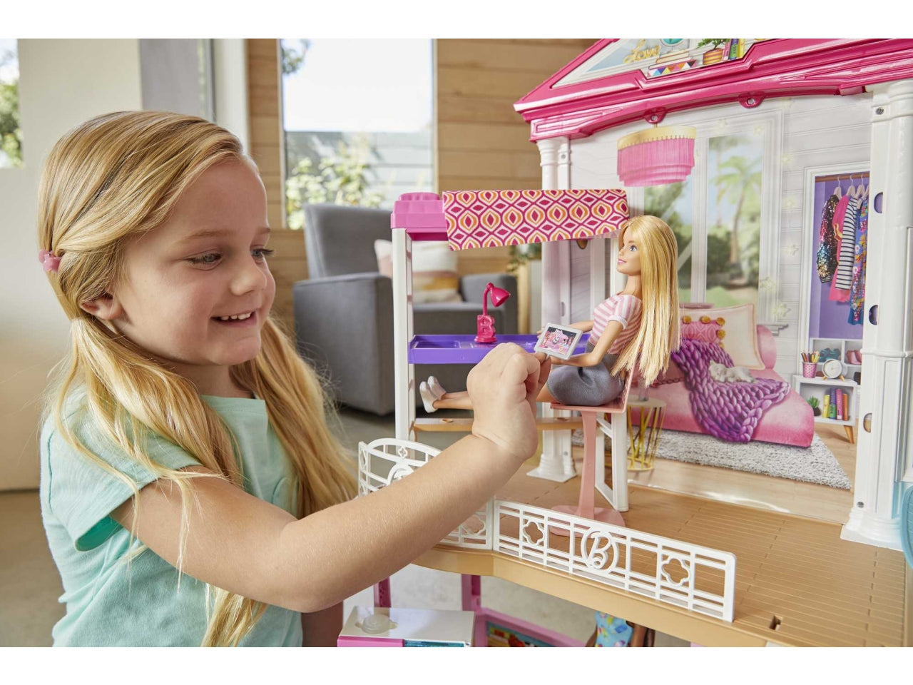 Barbie house dolls con accessori