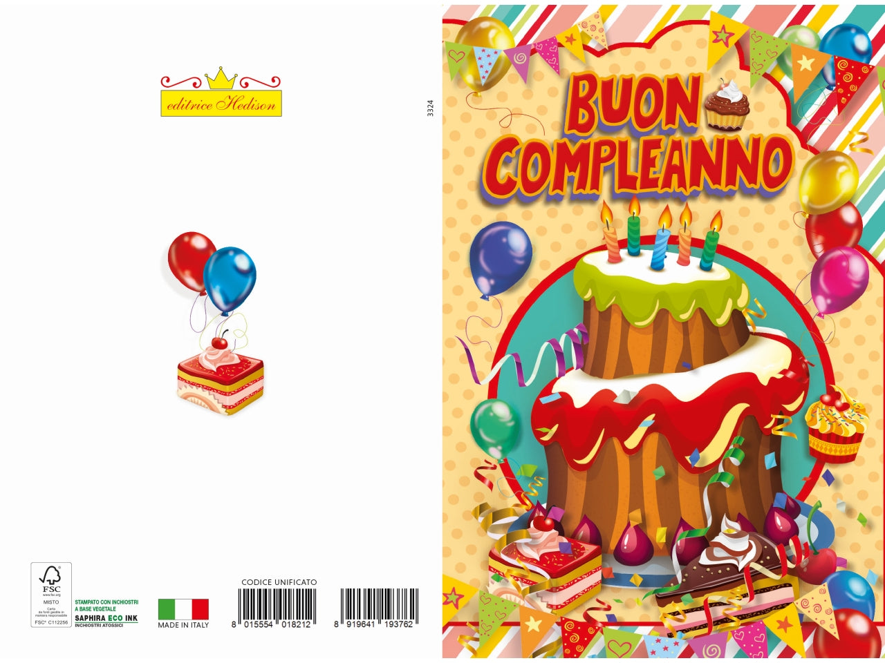 Biglietto auguri compleanno torta