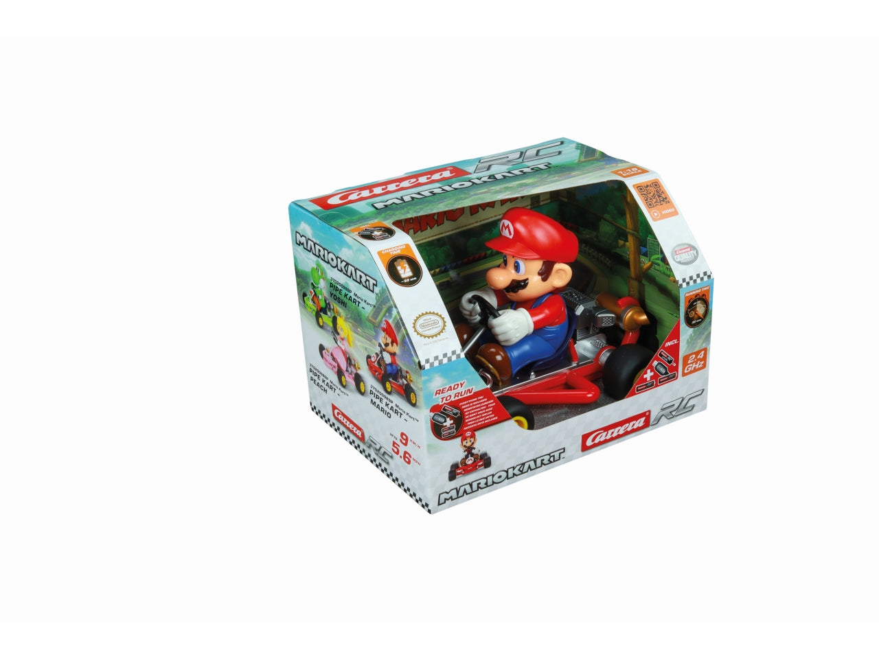 Veicolo radiocomandato Mario Kart Pipe kart, con telecomando 2,4Ghz e batteria ricaricabile per bambini di 6+ anni - Carrera