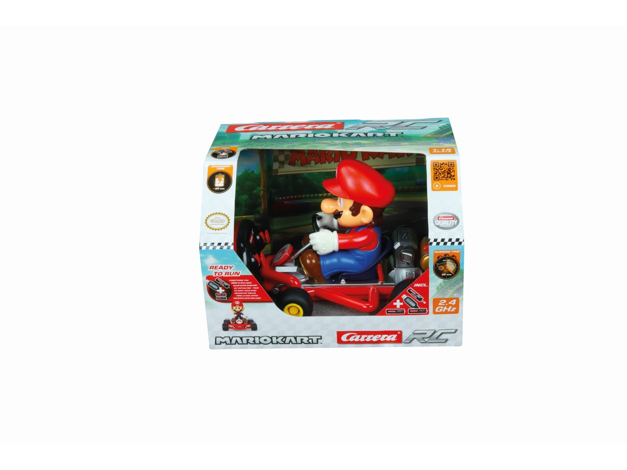 Veicolo radiocomandato Mario Kart Pipe kart, con telecomando 2,4Ghz e batteria ricaricabile per bambini di 6+ anni - Carrera