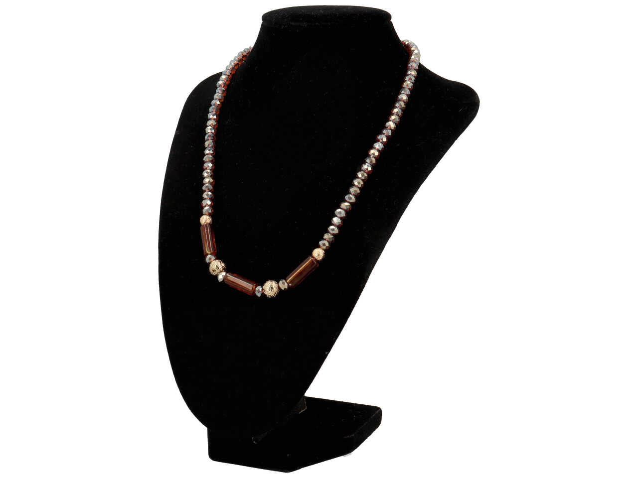 Collana in resina piu' cristallo piu' ematite