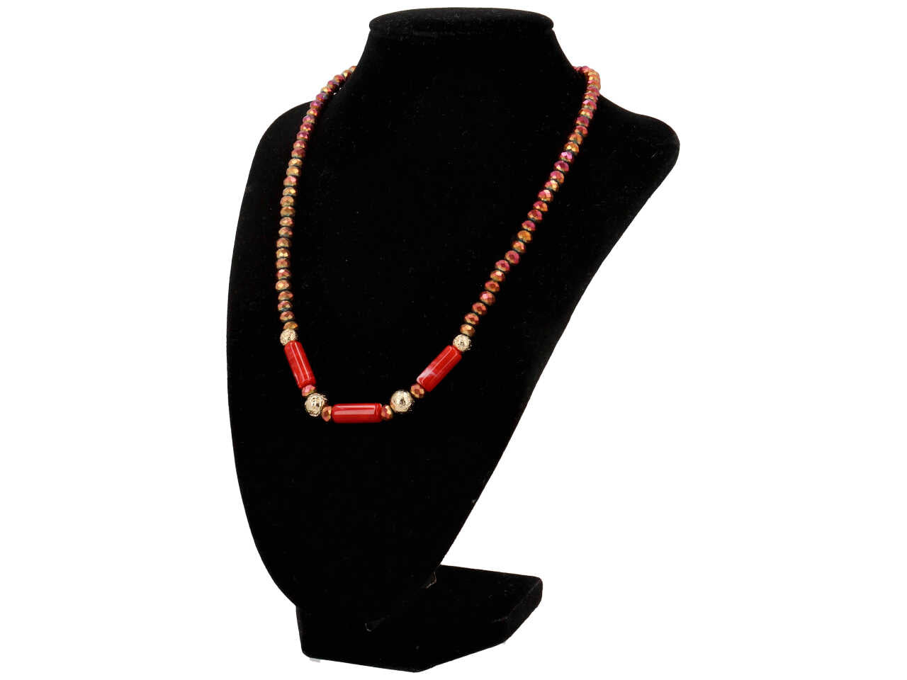 Collana in resina piu' cristallo piu' ematite