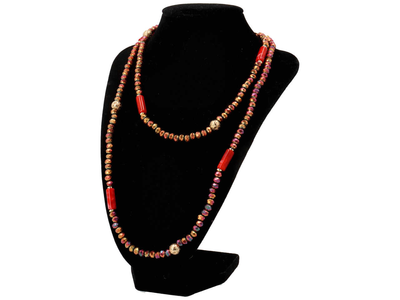 Collana in resina piu' cristallo piu' ematite