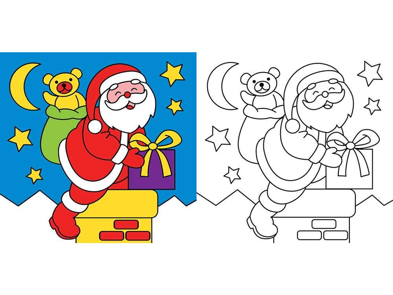 Libro colorare a natale con pennarelli magici