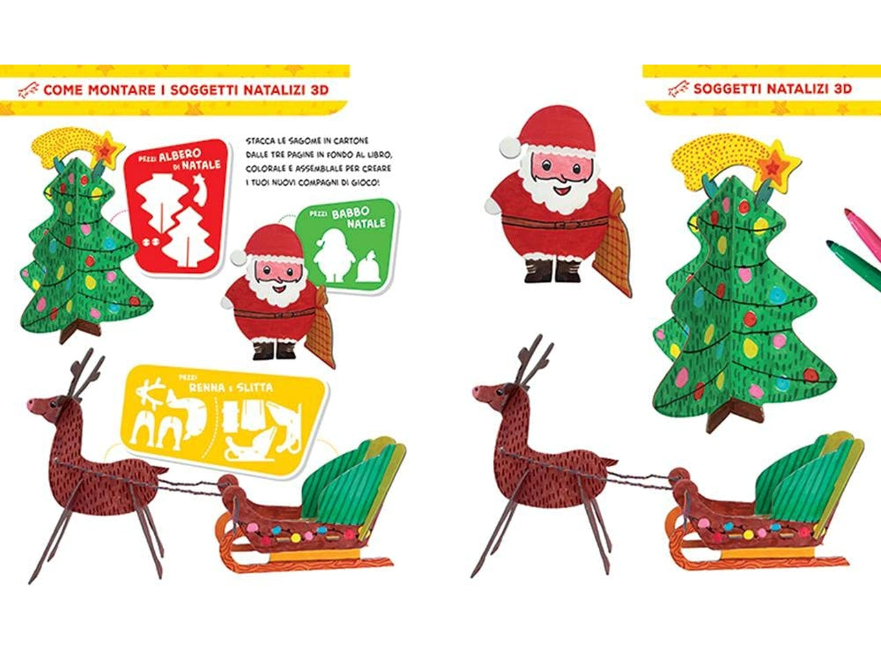 Libro colorare in 3d natale