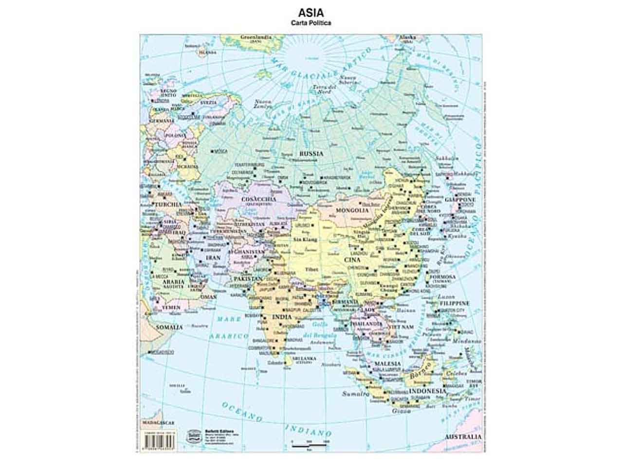 Carta geografica asia banco