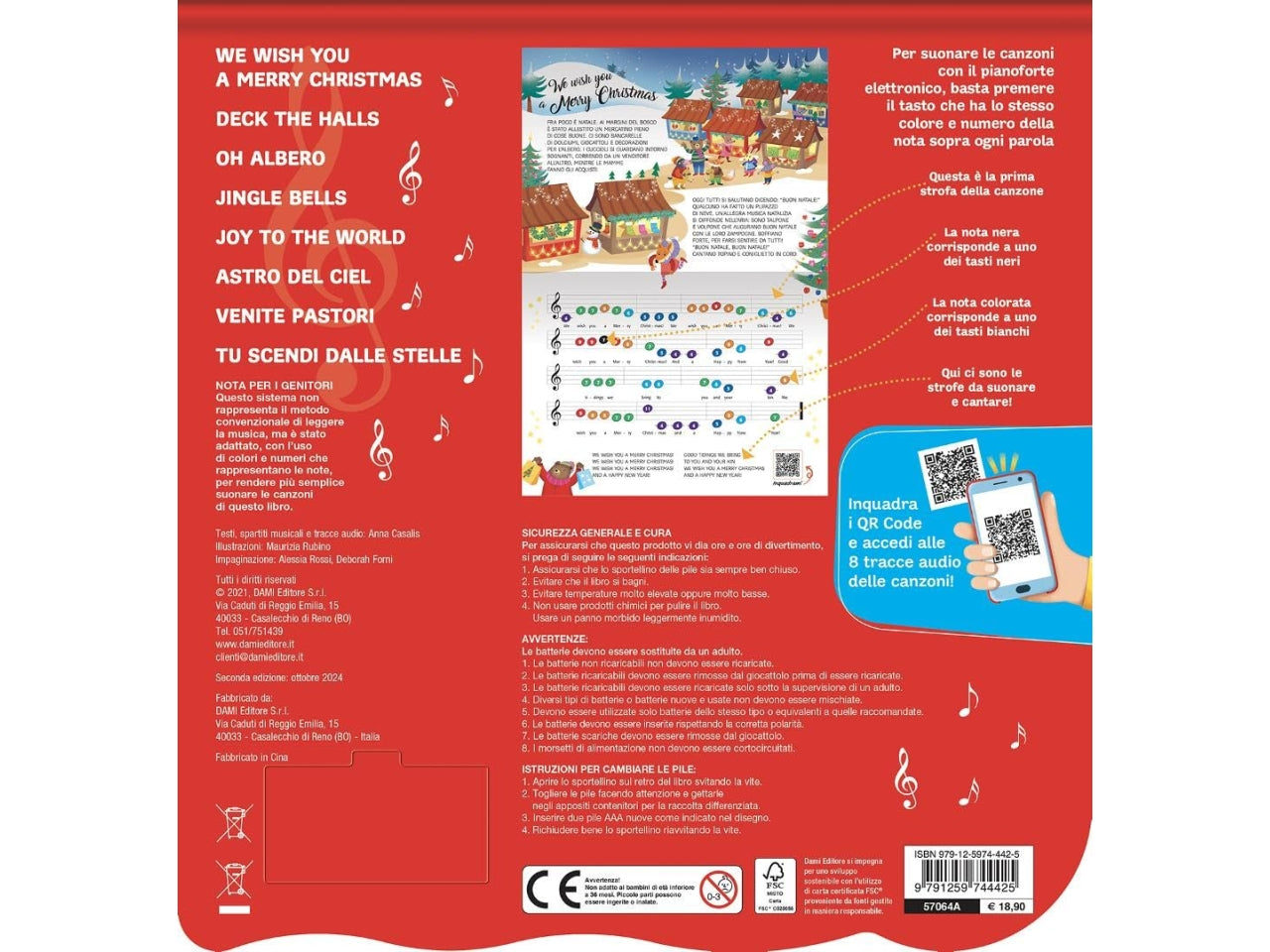 Libro libro pianoforte di natale