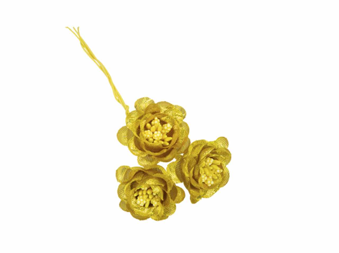 Fiore lame' con gelsina colore oro 36 pezzi