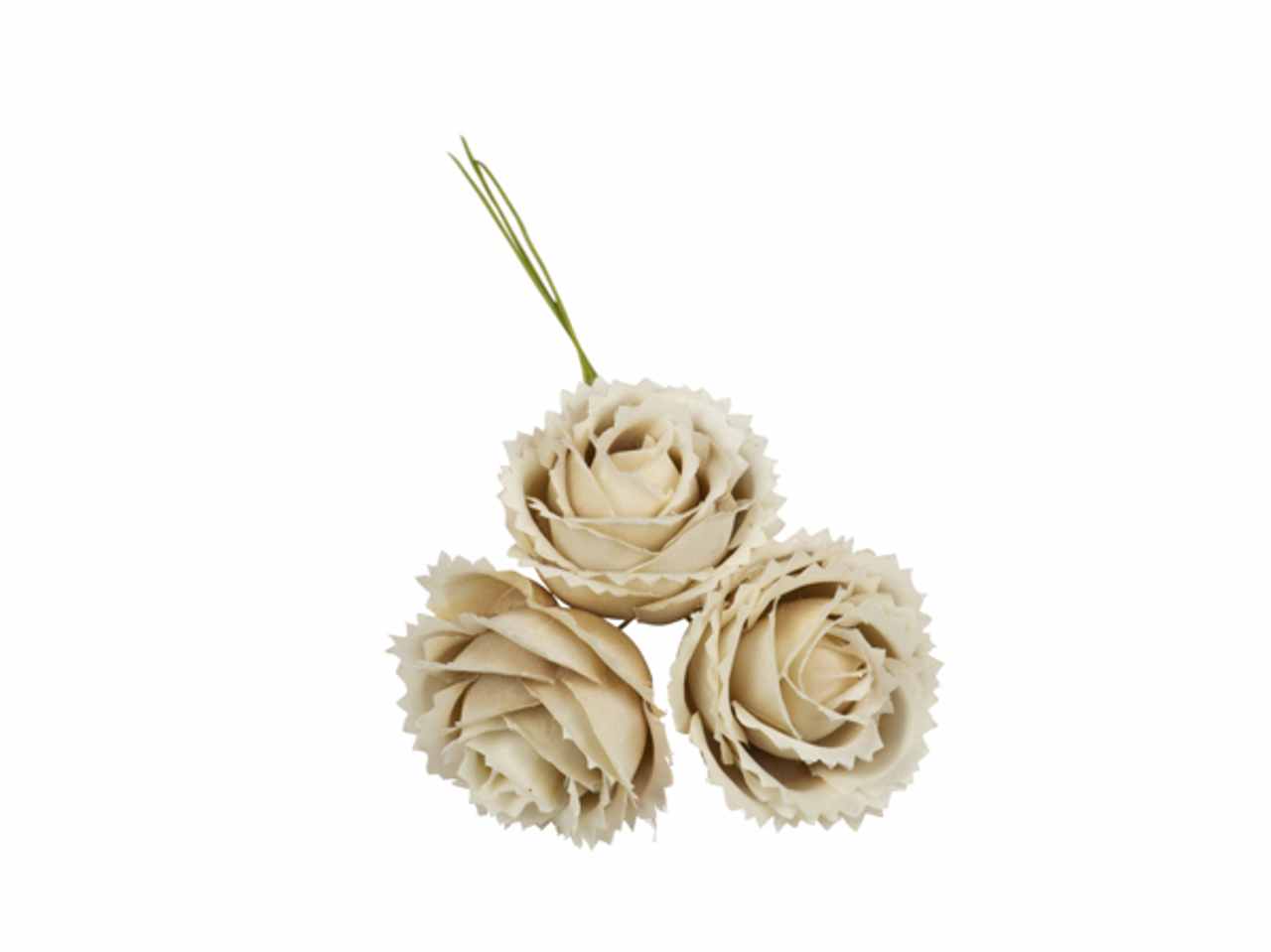 Rosellina con petali stella colore beige 36 pezzi