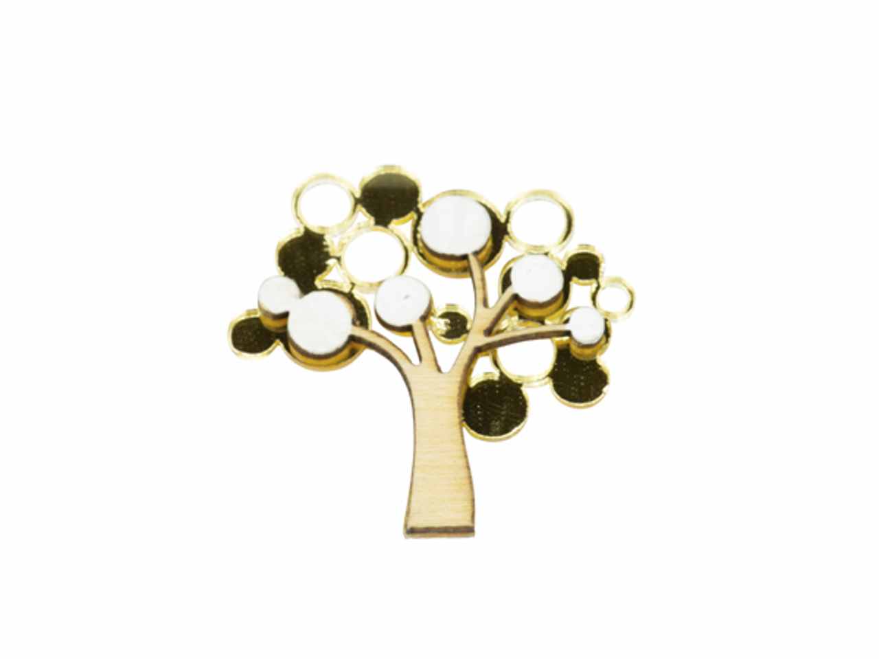 Applicazione albero vita legno e plexiglass colroe oro