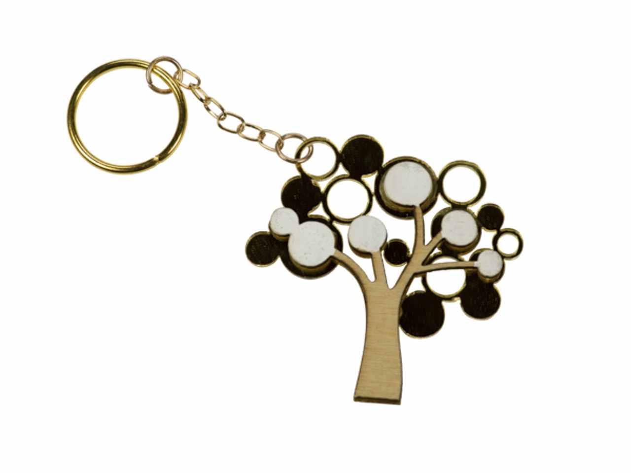 Portachiave albero della vita legno e plexiglass colore oro