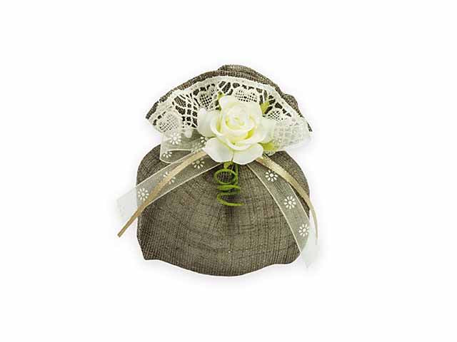 Sacchetto lino marrone a1740/mi/18